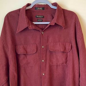 XL Soft Suede Maroon Button Up Shirt. Great condition.